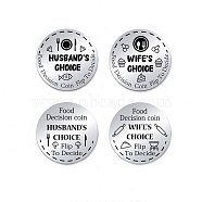 201 Stainless Steel Commemorative Coins, Decision Maker Coin, Double Sided Laser Engraving, Flat Round, Word, 30x2mm, 2pcs/set(AJEW-WH0454-010)