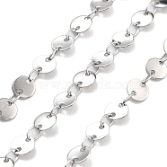 Non-Tarnish 304 Stainless Steel Link Chain, Stainless Steel Color, Link: 4x0.3mm and 4x2.5x0.4mm(CHS-H026-05A-P)