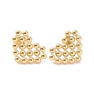 Ion Plating(IP) 304 Stainless Steel Stud Earring for Women, Hollow Cut Heart, Golden, 14.5x19x2.5mm, Pin: 0.8mm(EJEW-F287-05G)