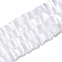 Dyed Natural Selenite Beads Strands, Bamboo Joint, WhiteSmoke, 12.5x7.5~8mm, Hole: 1~1.2mm, about 31pcs/strand, 15.35''(39cm)(G-T138-234A)