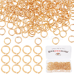 Brass Open Jump Rings, Long-Lasting Plated, Round Ring, Real 18K Gold Plated, 21 Gauge, 5x0.7mm, Inner Diameter: 3.6mm, 300pcs/box(KK-BBC0002-27A)
