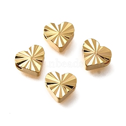 Brass Beads, Real 18K Gold Plated, Heart, 6x6.5x3mm, Hole: 1.8mm(KK-Z092-01D-G)