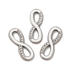 Ion Plating(IP) 304 Stainless Steel Enamel Connector Charms, with Crystal Rhinestone, Infinity Links, Stainless Steel Color, 20x7.5x2mm, Hole: 3x6mm(STAS-A080-02P)