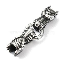 Tibetan Style 304 Stainless Steel Spring Gate Rings, Manual Polishing, Antique Silver, 60mm(FIND-Z046-06AS-03)