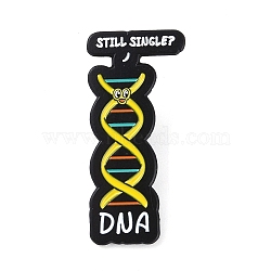 Bioscience Theme Black Zinc Alloy Brooches, Enamel Pins, for Backpack Cloth, Yellow, 30x14x1.5mm(JEWB-C031-01A-EB)