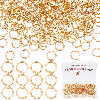 Brass Open Jump Rings, Long-Lasting Plated, Round Ring, Real 18K Gold Plated, 21 Gauge, 5x0.7mm, Inner Diameter: 3.6mm, 300pcs/box