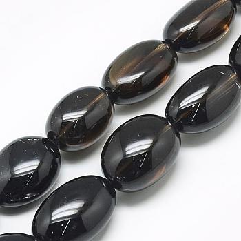 Natural Smoky Quartz Beads Strands, Tumbled Stone, Nuggets, 28~35x20~30x15~25mm, Hole: 2mm, about 12pcs/strand, 15.7 inch