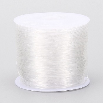Round Crystal Elastic Stretch Thread, for Bracelets Gemstone Jewelry Making Beading Craft, White, 0.5mm, about 120.2 yards(110m)/roll