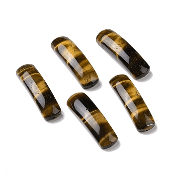 Natural Tiger Eye Connector Charms, Curved Tube, Arch, 36~37x10.5~11x5.5~6mm, Hole: 1.2mm