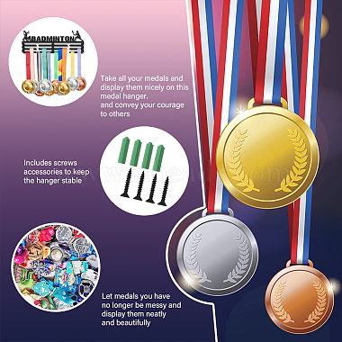 Support mural d'affichage de support de cintre de médaille de fer de thème sportif(ODIS-WH0021-541)-4