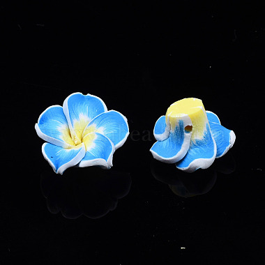 Handmade Polymer Clay 3D Flower Plumeria Beads(CLAY-Q192-15mm-05)-6