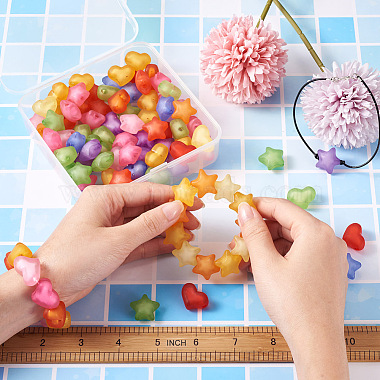 100Pcs 2 Style Frosted Acrylic Beads(FACR-BT0001-01)-6