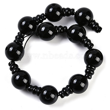 Natural Black Onyx 3-Hole Guru Beads Strands(G-H064-E08-03B)-3