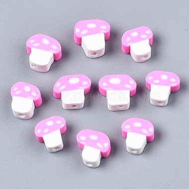 Pearl Pink Mushroom Polymer Clay Beads