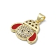 Brass Micro Pave Clear Cubic Zirconia Pendants(KK-A221-02C-G)-2