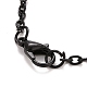 Rectangle avec mot je t'aime 304 collier pendentif en acier inoxydable avec chaîne câble en alliage pour femme(NJEW-M192-01B)-4