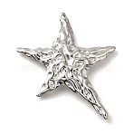 304 Stainless Steel Pendants, Textured, Star Charm, Anti-Tarnish, Stainless Steel Color, 49x42.5x5mm, Hole: 1.8x1.2mm(STAS-C122-03P)