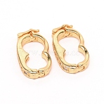 Brass Peanut Enhancer Clasp, with Rhinestone, for Purse Making, Golden, 1.9x1x0.35cm, Inner Diameter: 1.25x0.65cm(PURS-WH0001-01G)