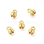 Brass Bead Tips, Calotte Ends, Knot Cover, Rack Plating, Long-Lasting Plated, Lead Free & Cadmium Free, Golden, 6.5x4mm, Hole: 1.4mm, Inner Diameter: 2.5mm(KK-Z156-04G-02)