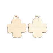 Brass Charms, Stamping Blank Tag, Long-Lasting Plated, Cross, Brushed Antique Bronze, 12x10x0.5mm, Hole: 1.2mm(KK-E784-02AB)