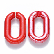 Opaque Acrylic Linking Rings, Quick Link Connectors, for Cable Chains Making, Pearlized, Oval, Red, 31x19.5x5.5mm, Inner Diameter: 19.5x7.5mm(OACR-S036-006A-H01)