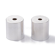 Brass Cord Ends, End Caps, Long-Lasting Plated, Column, Silver, 9x8mm, Hole: 2mm, Inner Diameter: 7mm(KK-D002-02A-S)
