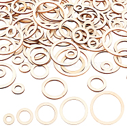 AHADEMAKER 100Pcs 5 Style Unfinished Wood Linking Rings, Laser Cut Wooden Embellishments, Round Ring, Antique White, 20~60x2.5mm, Inner Diameter: 10~50mm, 20pcs/style(WOOD-GA0001-30)