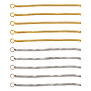 20Pcs 2 Colors 201 Stainless Steel Snake Chain Tassel Big Pendants, Golden & Stainless Steel Color, 50x3.5x1.5mm, Hole: 2mm, 10pcs/color(STAS-DC0013-96)