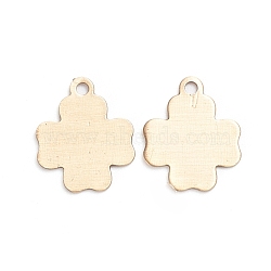 Brass Charms, Stamping Blank Tag, Long-Lasting Plated, Cross, Brushed Antique Bronze, 12x10x0.5mm, Hole: 1.2mm(KK-E784-02AB)