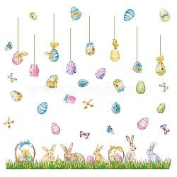 Translucent PVC Self Adhesive Wall Stickers, Waterproof Building Decals for Home Living Room Bedroom Wall Decoration, Rabbit, 900x300mm, 2 sheets/set(STIC-WH0015-060)