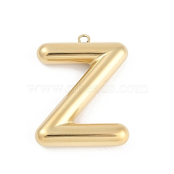 304 Stainless Steel Pendants, Ion Plating(IP), Letter Charm, Letter Z, 37.5x24x7mm, hole: 2.1mm(STAS-I325-146G-Z)