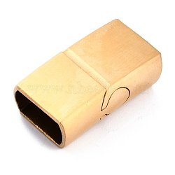 Ion Plating(IP) 316 Surgical Stainless Steel Bayonet Clasps, Rectangle, Matte Gold Color, 24x13.5x8mm, Inner Diameter: 11.5x6.5mm(STAS-G241-08MG)