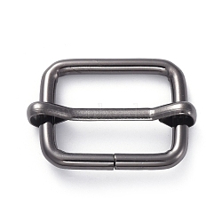 Iron Adjuster Slides Buckles, Roller Pin Buckles Slider Strap Adjuster, for DIY Belt Accessories, Rectangle, Gunmetal, 27.5x38x8mm, Hole: 21x27mm(IFIN-WH0067-79B-B)