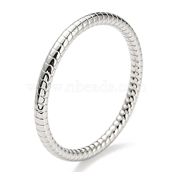 Non-Tarnish 304 Stainless Steel Grooved Bangles, Stainless Steel Color, Inner Diameter: 2-3/8 inch(6.1cm)(BJEW-G686-04P)