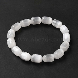 Natural Selenite Column Beaded Stretch Bracelet for Women, Inner Diameter: 2 inch(5.2cm)(BJEW-I312-01)