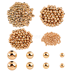 400Pcs 4 Styles Brass Round Spacer Beads, Real 18K Gold Plated, 2~6mm, Hole: 1~1.5mm, 100pcs/style(KK-BBC0015-07)