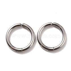 304 Stainless Steel Clip-on Earrings, Hypoallergenic Earrings, Ring, Stainless Steel Color, 19x2.5mm(EJEW-Z014-01F-P)