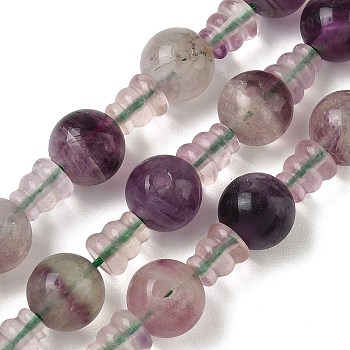 Natural Fluorite 3-Hole Guru Beads Strands, for Buddhist Jewelry Making, T-Drilled Beads, Gourd, 20x12mm, Hole: 1.8mm & 2mm, about 10pcs/strand, 8.27''(21cm)