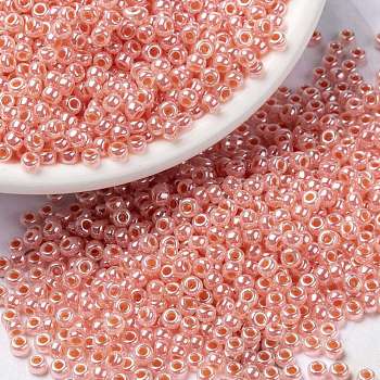 MIYUKI Round Rocailles Beads, Japanese Seed Beads, (RR539) Salmon Ceylon, 8/0, 3mm, Hole: 1mm, about 422~455pcs/10g