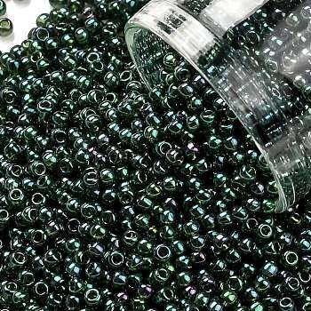 TOHO Round Seed Beads, Japanese Seed Beads, (322) Gold Luster Emerald, 11/0, 2.2mm, Hole: 0.8mm, about 1110pcs/bottle, 10g/bottle