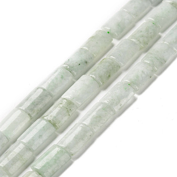Natural Myanmar Jade/Burmese Jade Beads Strands, Rectangle, 12x8x4mm, Hole: 1mm, about 31pcs/strand, 15.55 inch(39.5cm)
