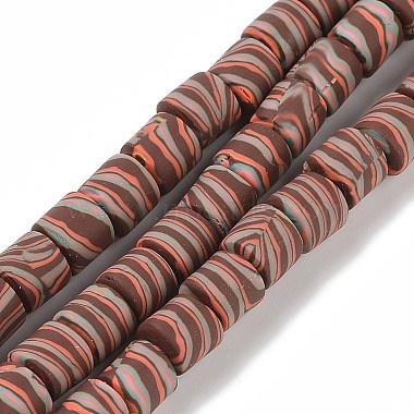 Saddle Brown Column Polymer Clay Beads