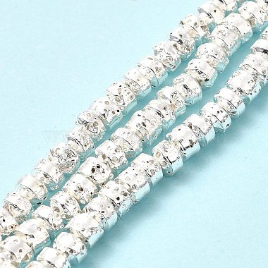 Electroplated Natural Lava Rock Beads Strands(G-G984-14S)-2