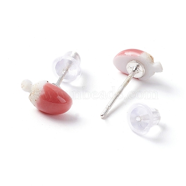 Ensemble de boucles d'oreilles en résine fraise pour fille femme(EJEW-D278-04S)-3
