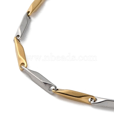 201 Stainless Steel Bar Link Chain Necklaces for Men Women(NJEW-G112-07B-GP)-2
