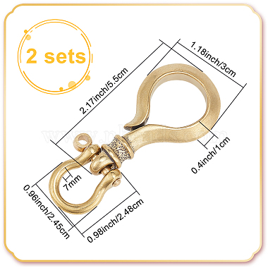 WADORN 1Pc Brass D Ring Screw Pin Anchor Shackle(FIND-WR0010-61)-2