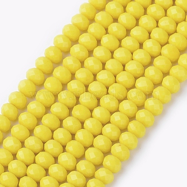 6mm Yellow Abacus Glass Beads