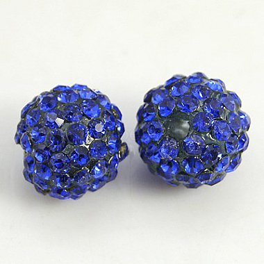 Round Resin+Rhinestone Beads