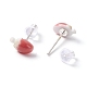 Ensemble de boucles d'oreilles en résine fraise pour fille femme(EJEW-D278-04S)-3