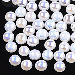 ABS Plastic Imitation Pearl Cabochons, AB Color Plated, Half Round, Creamy White, 5x2.5mm, 10000pcs/bag(OACR-S025-5mm-08)
